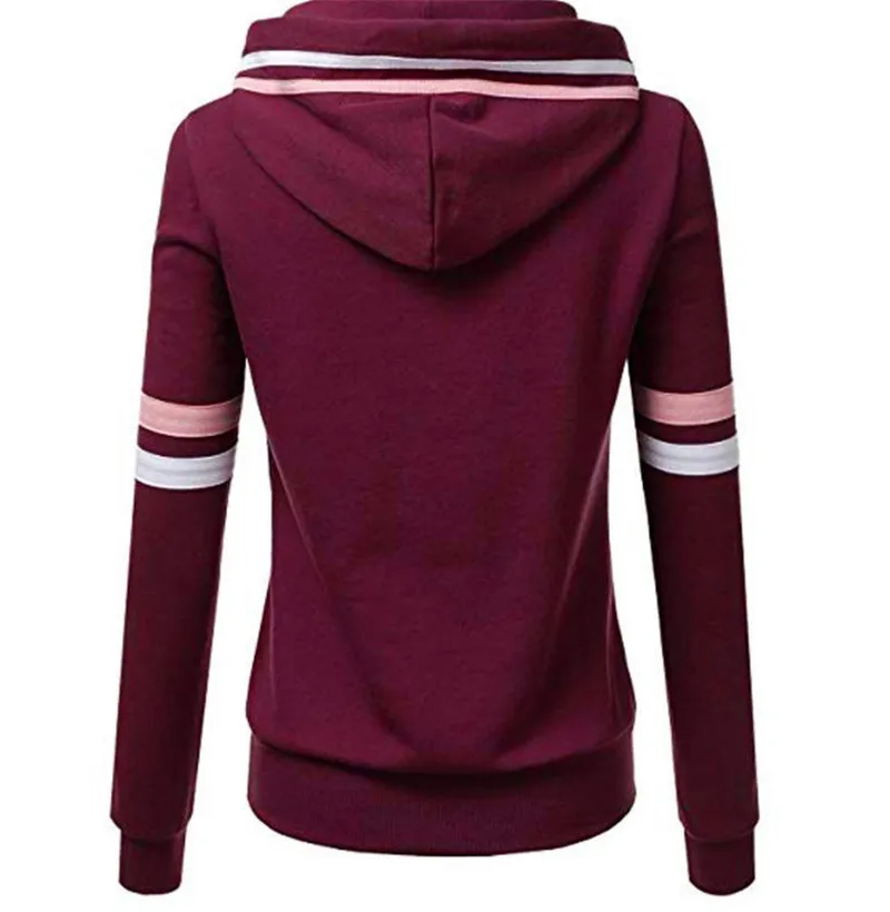 Женская толстовка с капюшоном толстовки осень-зима длинным рукавом на молнии