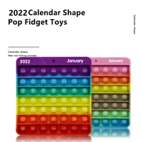 new arrival 2022 calendar shape pop fidget toys stress reliever silicone popper sensory fidgets poppet simple push up bubbles
