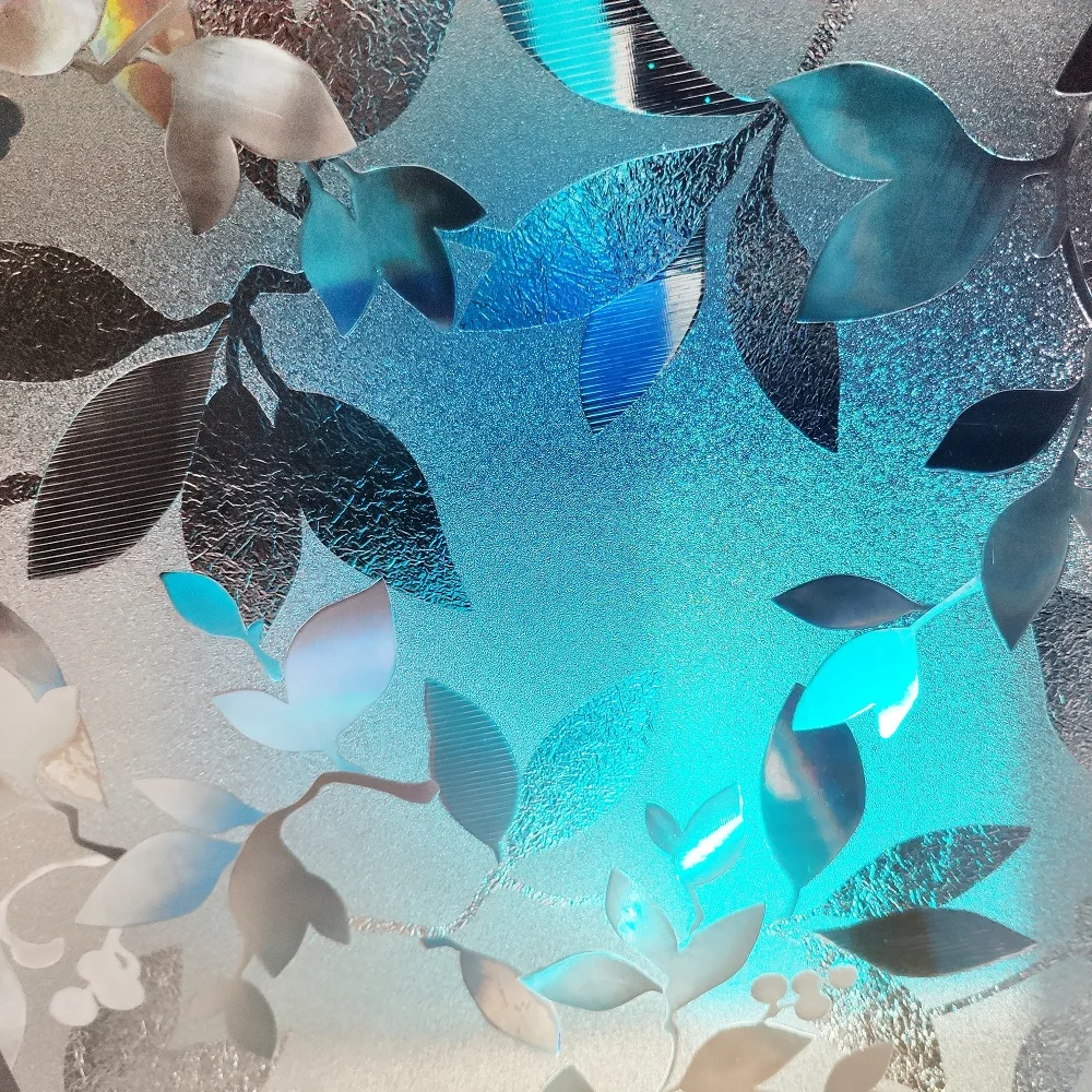 Статическая липкая оконная пленка длиной 150 см листья 3D лазер защита