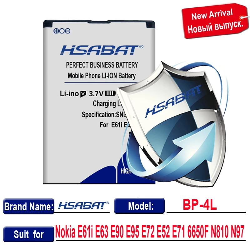 Аккумулятор HSABAT 4200 мА · ч BP 4L BP4L для Nokia E61i E63 E90 E95 E72 E52 E71 6650F N810 N97 аккумулятор