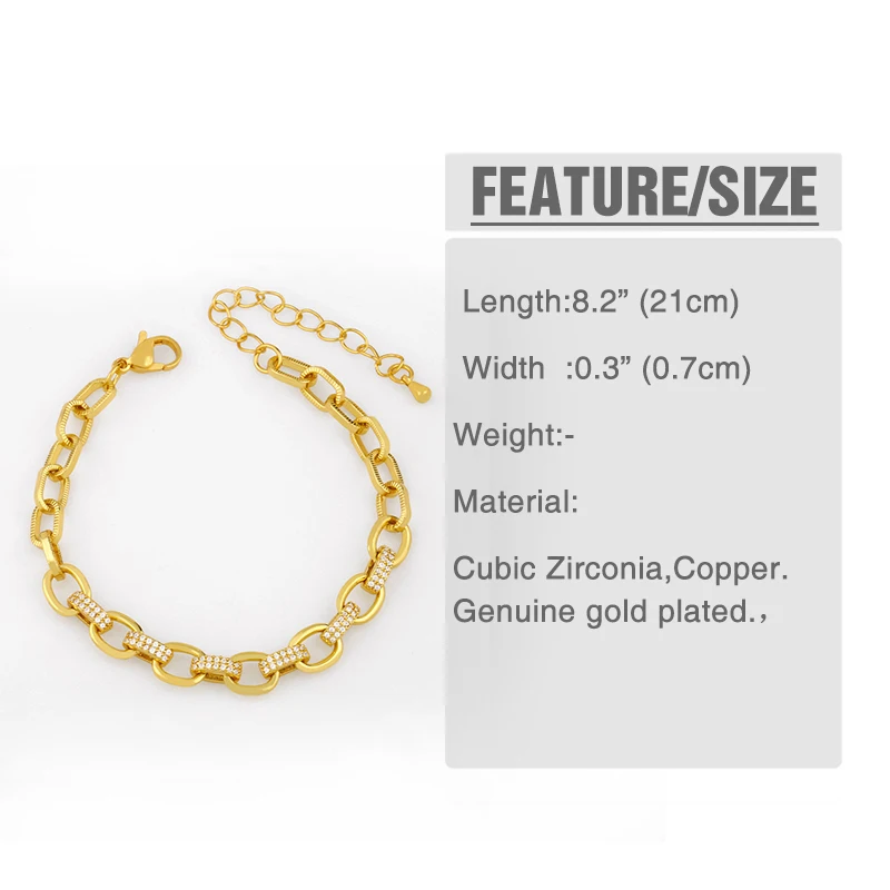 

Gold Chunky Chain Necklace For Women Cubic Zirconia Thick Curb Link Necklace Women Cuban Punk Minimalist Jewelry Gifts nker68