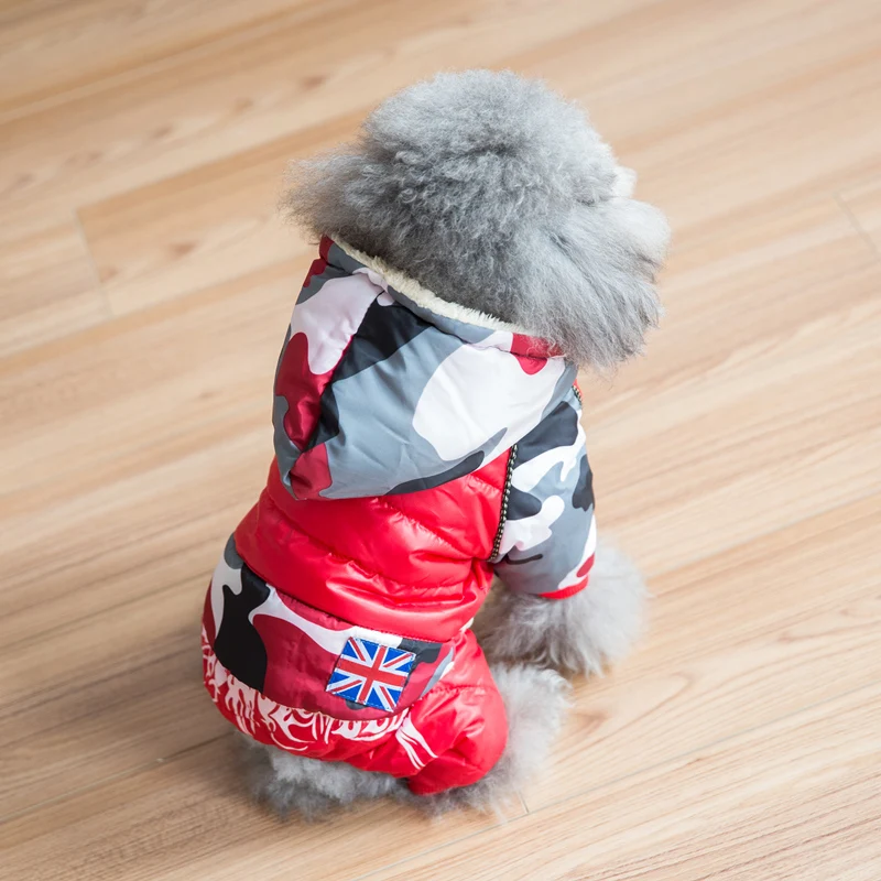 Hipidog Winter Dog Down Jacket Camouflage Warm Thicken Flag Snowsuit Dropshipping |