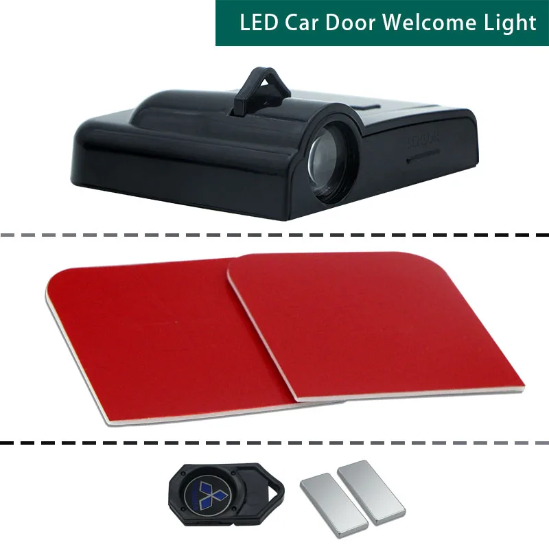Декоративный светильник на дверь автомобиля с логотипом для Mitsubishi ASX Lancer Pajero