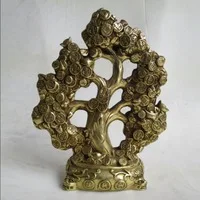 

Свадебные украшения/художественная коллекция китайская латунная резная Рождественская елка/украшение для дома фэн-шуй металлическая скул...