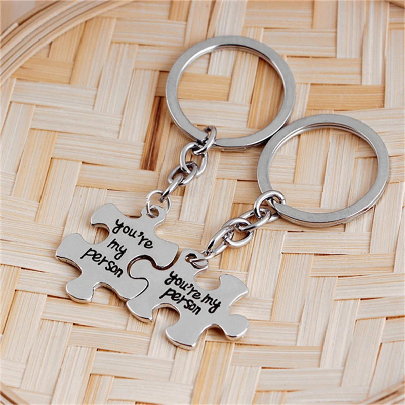 

2 Pcs Grey Anatomy Keychain (You Are My Person )Puzzle Keychain Lovers Best Friend Statement Car Key Holder Valentine's Day Gift