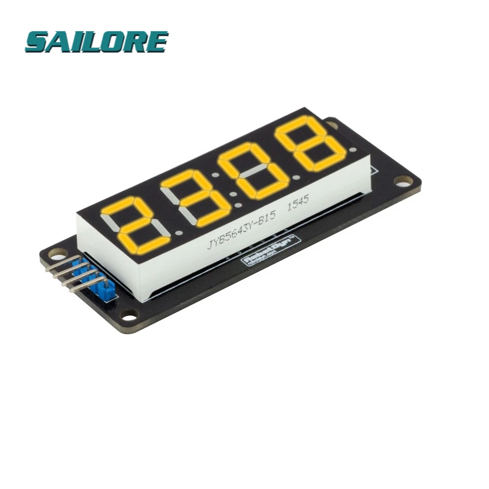 

4-Digit 4-Digit LED 0.56 inch Yellow Digital LED Display TM1637 Tube Decimal 7 Segments Clock Double Dots Module For Arduino