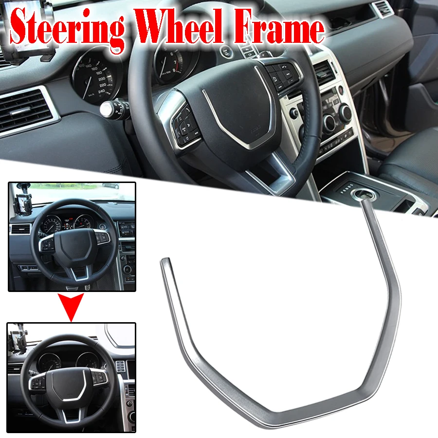 Wooeight Car Interior ABS Chrome Steering Wheel Decoration Strips Trim Frame For Land Rover Discovery Sport 2015 2016 2017-2019 |