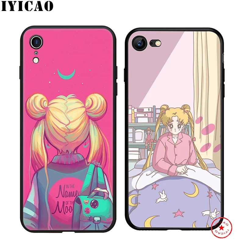 Мягкий чехол для телефона IYICAO Sailor Moon iPhone 11 Pro XR X XS Max 6 6S 7 8 Plus 5 5S SE силиконовый TPU |