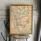 Плакат, украшение, холст, живопись, фотография, карты метро, Нью-Йорк, плакаты и принты, настенное украшение для дома
