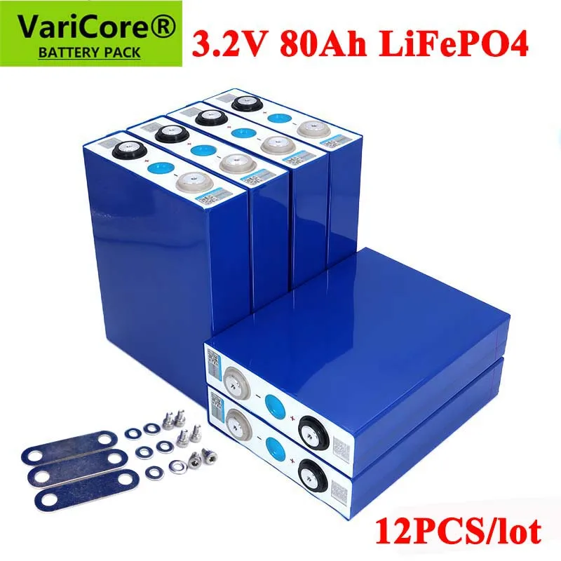 12 шт. 3 2 V 80Ah LiFePO4 аккумулятор литий железо phospha 80000 мА/ч 12V 24V 240A мотоцикл