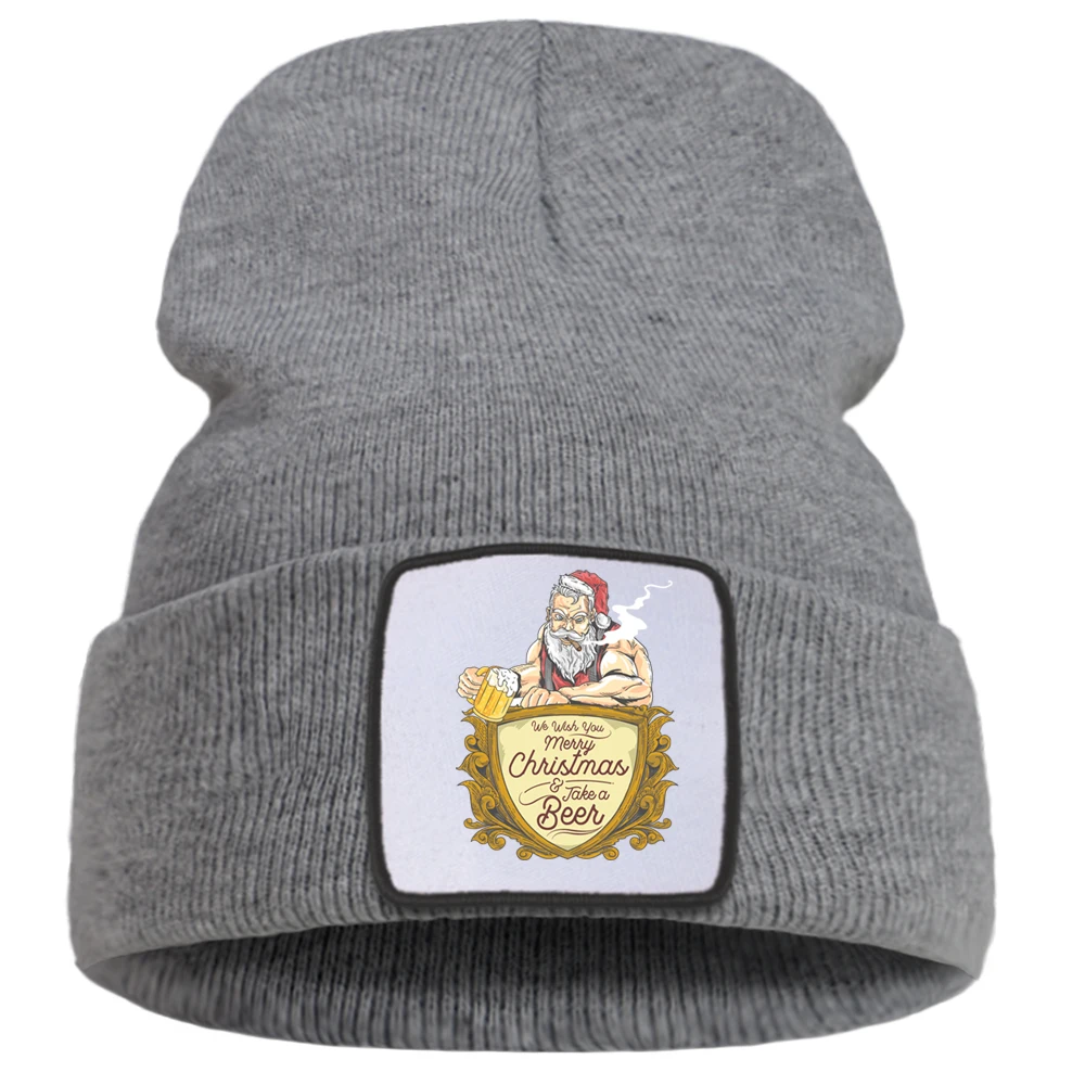 Прочная бородатая Рождественская зимняя шапка Санта Клауса уличная мода теплая