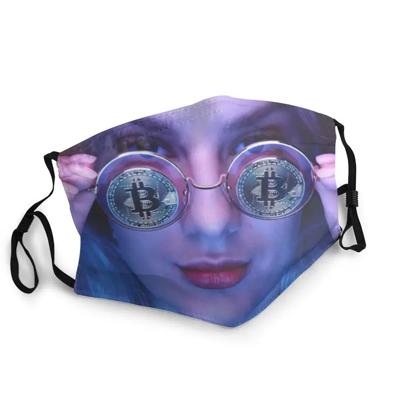 

Bitcoin Glasses Reusable Mouth Face Mask Unisex Adult BTC Cryptocurrency Mask Dustproof Protection Cover Respirator Mouth Muffle