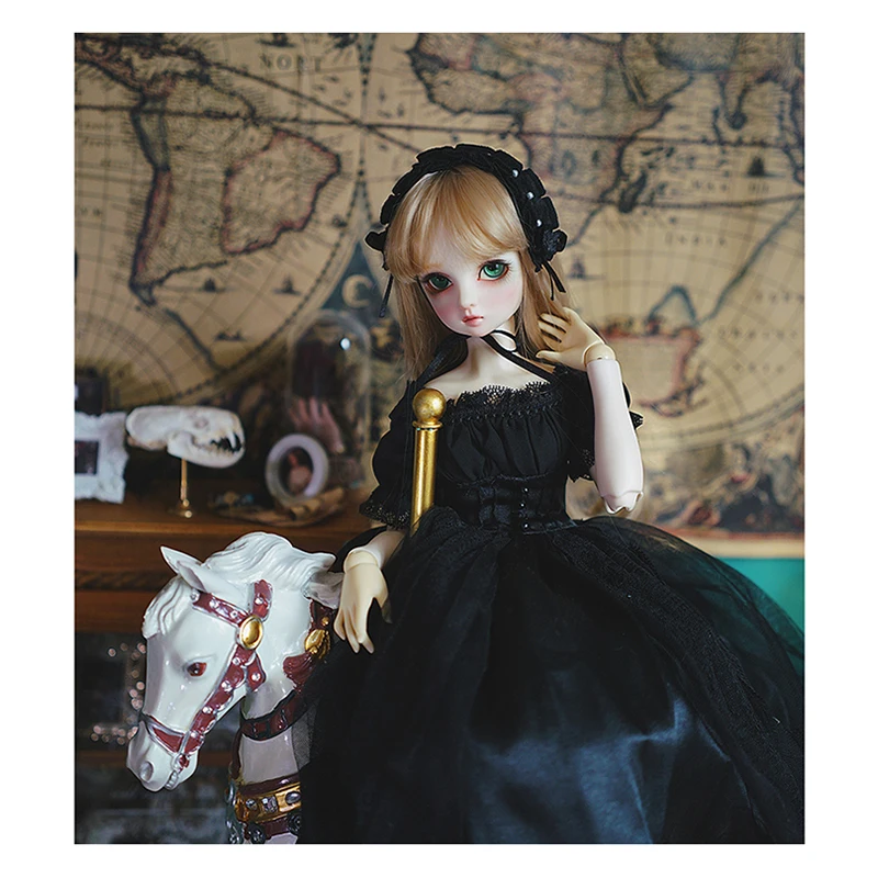 Платье BJD 1/3 1/4 1/6 bjd винтажное черное платье без бретелек для аксессуары кукол SD