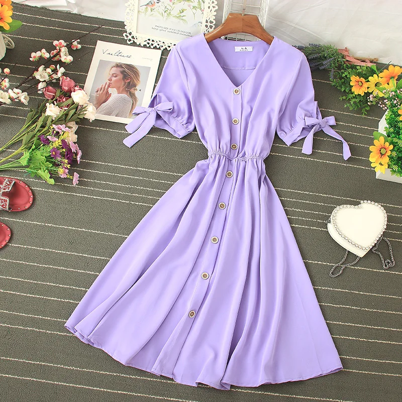 Платье женское однобортное Винтажное с пышными рукавами повседневное пикантное