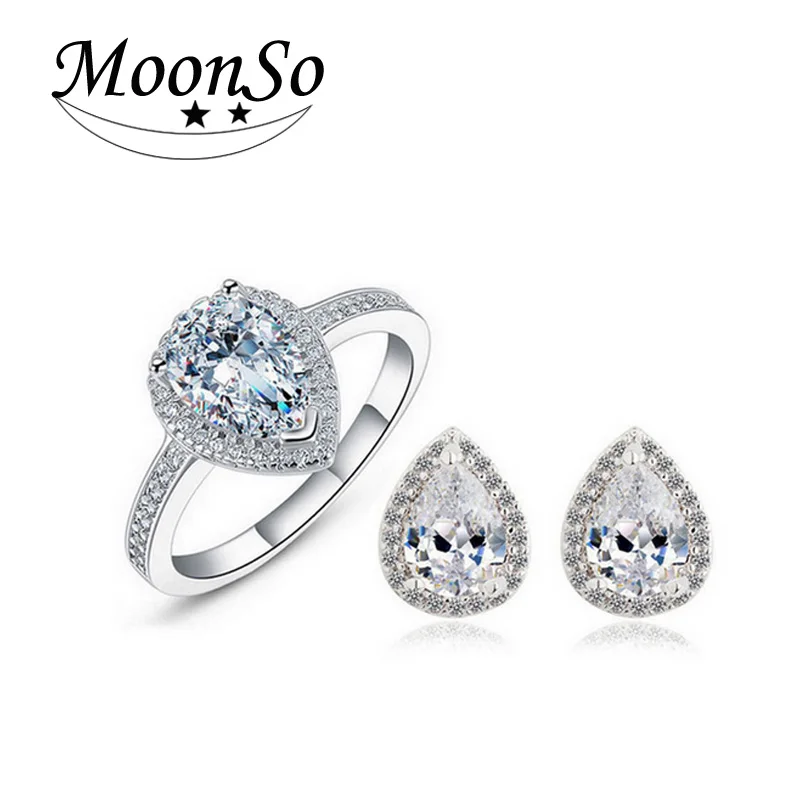 2 шт. в упаковке реальные 925 пробы Серебряная груша с цирконием ювелирное изделие