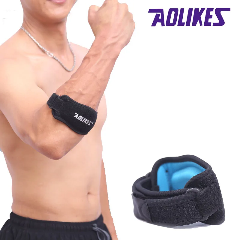 AOLIKES 1 шт. Регулируемый для бадминтона, тенниса, гольфа, налокотник для Гольфиста, налокотники, боковой боли, синдром эпикондилита - Цвет: Blue