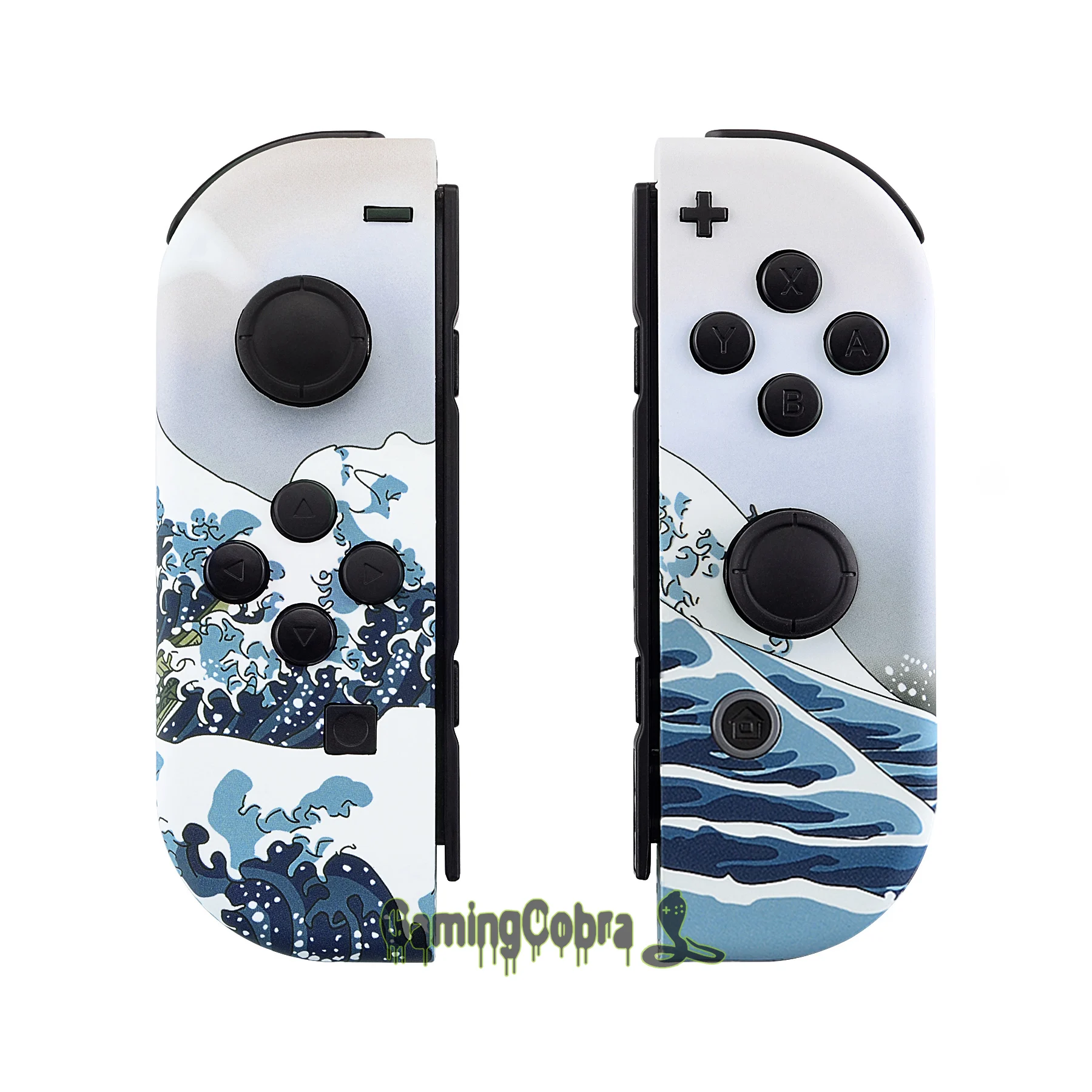 eXtremeRate Soft Touch Grip The Great Wave Controller Housing Shell Case with Full Set Buttons for NS Switch JoyCon &amp OLED |