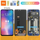 Оригинальный дисплей 5,97 ''для Xiaomi Mi 9 SE, ЖК-дисплей с сенсорным экраном и дигитайзером в сборе, с рамкой для замены, с дактилоскопическим сенсором, 10 касаний