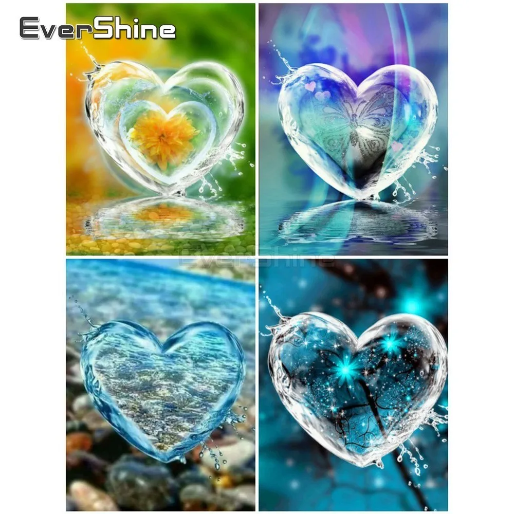 EverShine 5D алмазная живопись полная выкладка квадратные сердца Алмазная мозаика