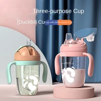 children water bottle 300ml baby learn to drink cup baby duckbill cup multifunctional mummy feeding baby straw drinking cuplb938