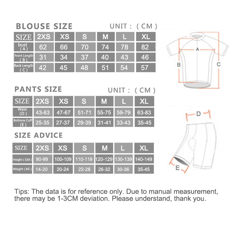 

X-TIGER Kids Anti-UV Cycling Jersey Set Child Breathable Cycling Clothing Summer MTB Bike Clothes 3D Sponge Pad Cycling Shorts