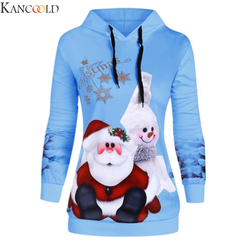 KANCOOLD Winter Women Sweatshirt Fashion Parent-child Christmas Snowflake Print Hoodie Pullover Top High Quality 4 Colors S-XXXL | Женская