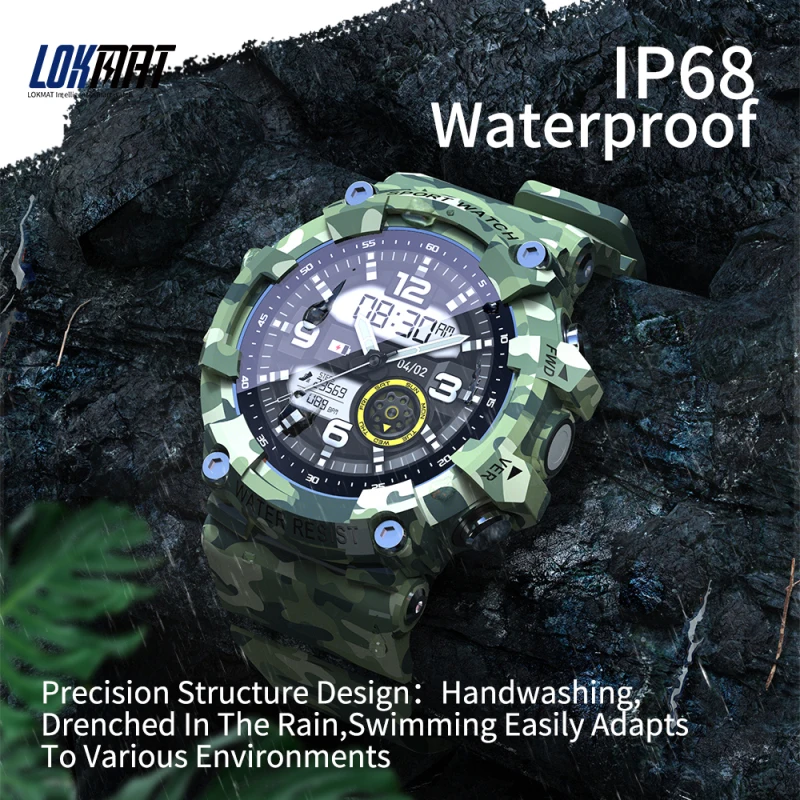 2021 lokmat attack 2 smart watch fitness tracker sports bluetooth ip68 waterproof watches heart rate tracker wearable devices free global shipping