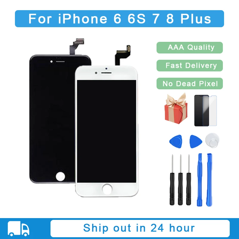 ААА + качество Pantalla для iPhone 6 6s 7 8 плюс ЖК дисплей с сенсорным экраном сборки
