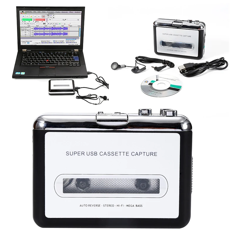 1 шт. НОВЕЙШАЯ портативная Кассетная лента с USB на MP3 CD преобразователь Захват