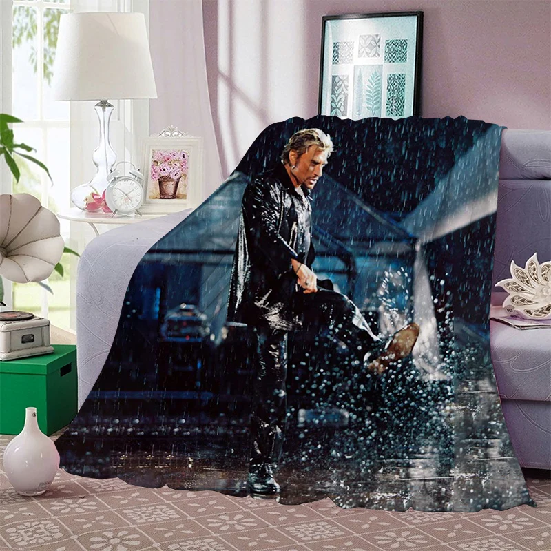 

Johnny Hallyday Decke Rock Sänger 3D Druck Benutzerdefinierte Decken für Betten Kinder Erwachsene Quilt Hause Dekorative Casual