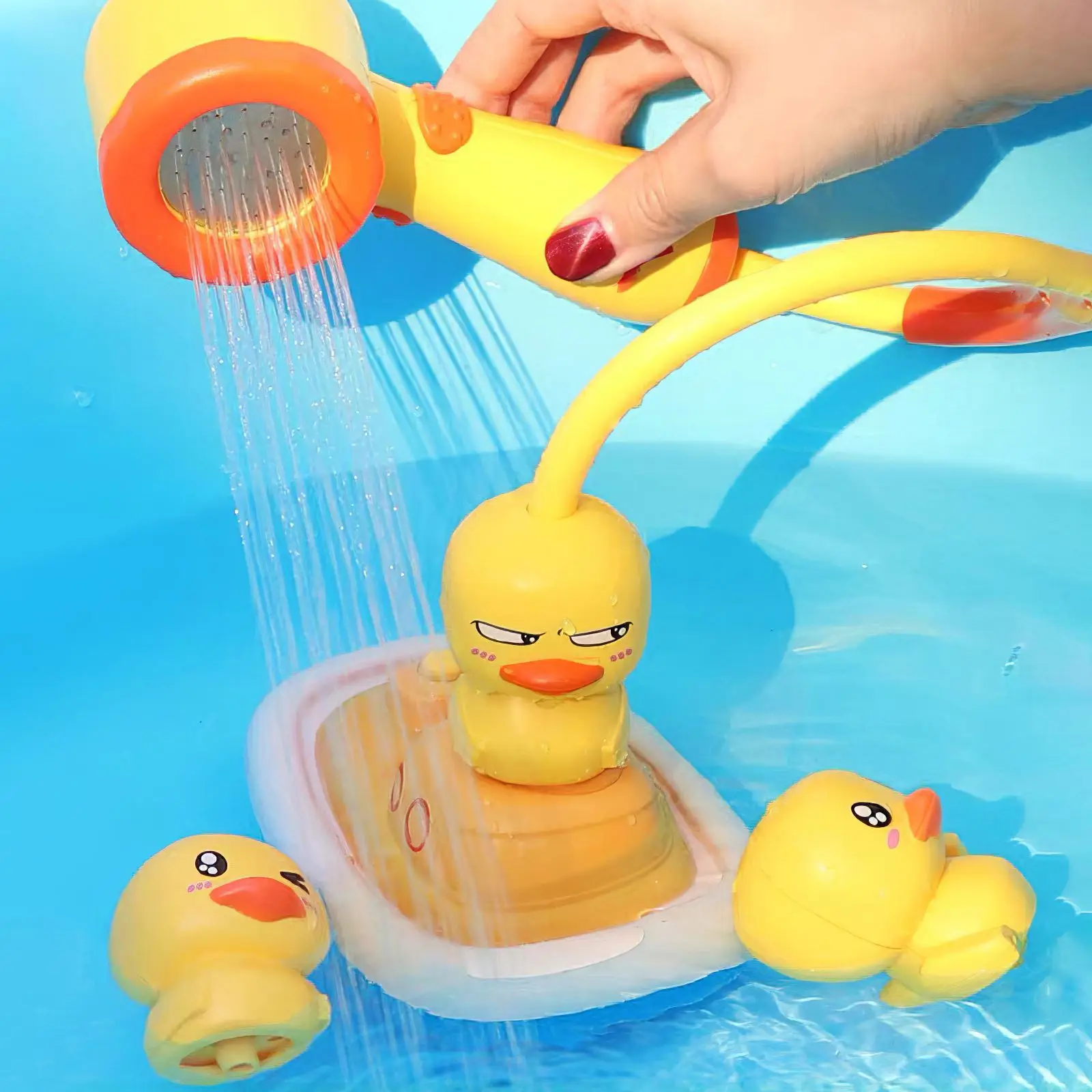 

Kids Electric Floating Bathtub Sprinkler Toy Baby Bath Toys For Duck Sucker Shower Spray Water Toys Child Swim Pool Spray Game
