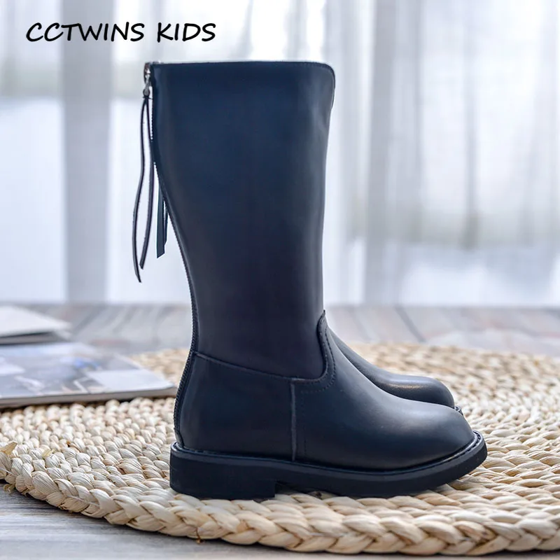 CCTWINS/детская обувь; коллекция года; модные зимние сапоги до колена; детские черные теплые сапоги; Брендовая обувь для маленьких девочек; HB028