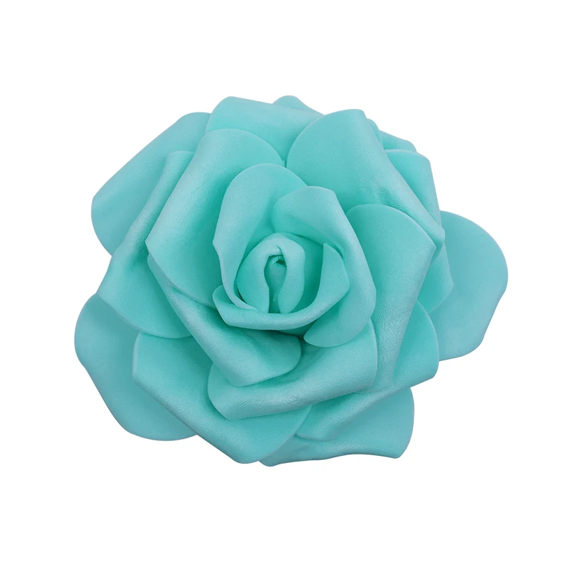 teal 30 шт./лот 8 см Искусственный цветок PE поролоновые головки роз для декоративный венок свадебное мероприятие вечерние украшения товары для домашнего сада 9 - Цвет: teal