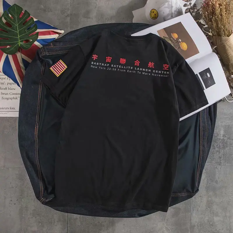 Мужская футболка в стиле хип хоп с короткими рукавами Харадзюку уличная одежда