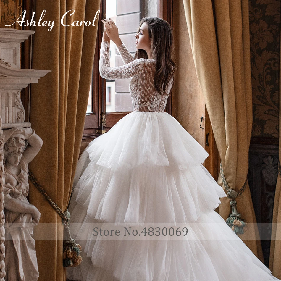 Эшли Карол винтажное свадебное платье с длинным рукавом 2021 сексуальное