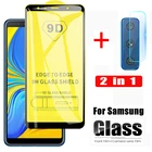2 в 1 9D Защита экрана для Samsung Galaxy A7 2018 A750 стекло sansung A8 Plus 2018 A9 закаленное стекло A 7 Объектив защитное стекло