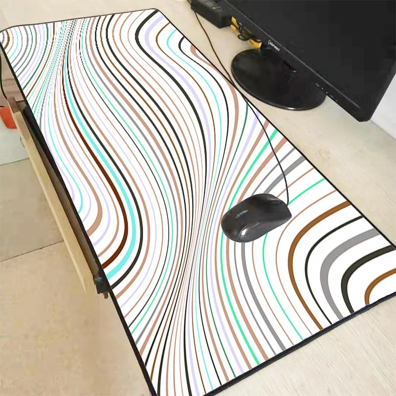 

White line texture Mouse Pad Gamer Play Mats Large Gaming Mouse Pad Locking Edge Mouse Mat Keyboard Pad For CSGO LOL