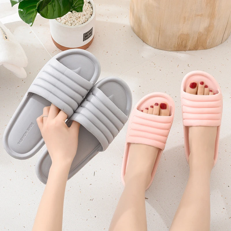

slippers home 2021 Bathroom slippers women Summer non-slip indoor couple cool slide cute EVA house slippers for women