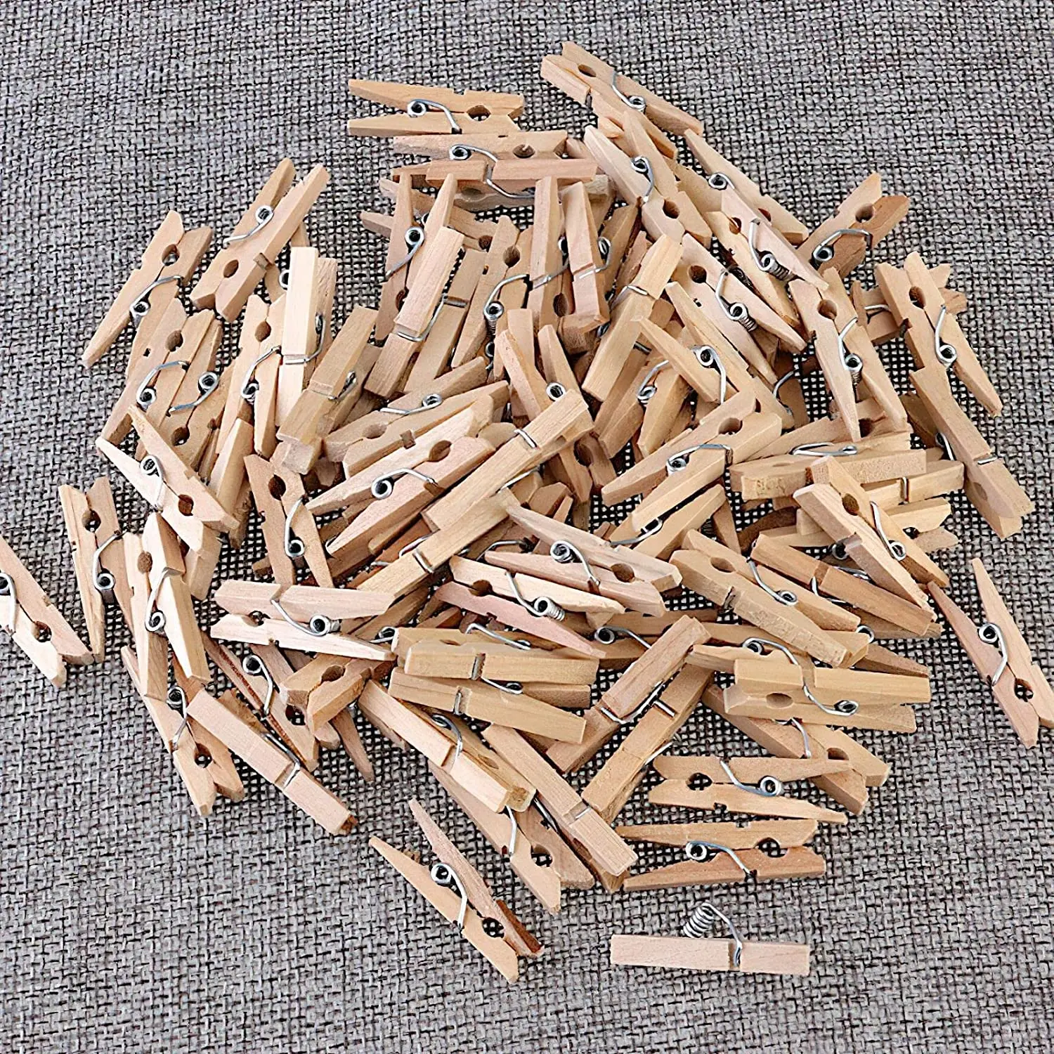 

BalleenShiny 150 Sets Of Log Color Wooden Clip Home Office Storage Clip Small Wooden Clip Photo Clip Creative Wooden Crafts