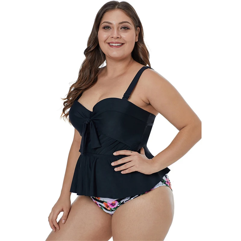 Plus Size Women’s Two Piece Swimsuit 2020 Black Tankini Swimwear Large Swimsuits Bikini Swimdress Swim Suit | Спорт и развлечения