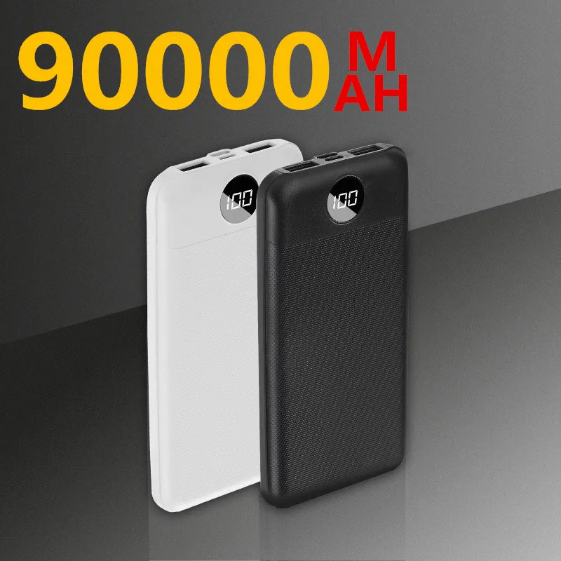 Портативное зарядное устройство 90000 мАч Type C Micro USB портативное со светодиодным