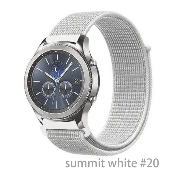 summit white 17 Нейлон pulseira для samsung galaxy watch 46 мм 42 мм gear S3 22 мм 20 мм Frontier классический активный ремешок huami amazfit bip huawei gt 2 - Цвет ремешка: summit white 17