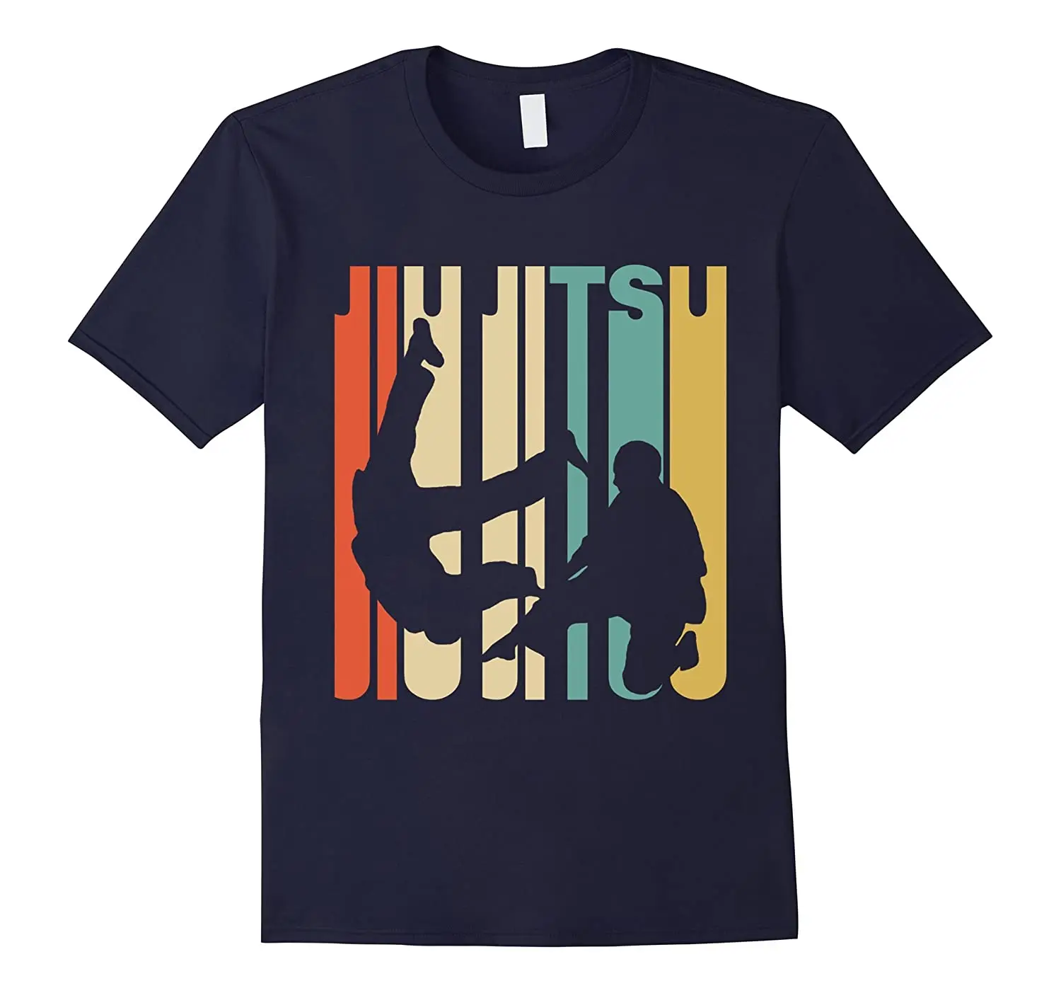 

Vintage Style Jiu Jitsu Silhouette T-Shirt. Summer Cotton Short Sleeve O-Neck Mens T Shirt New S-3XL