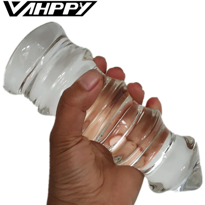 Большая Анальная пробка супер прозрачная со стеклом огромный анальный секс