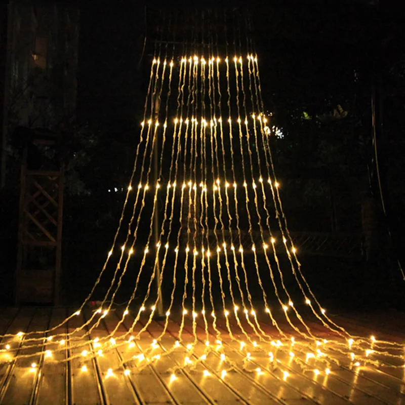 3X3 м 320 светодиодный фонарь-водопад занавеска сосулька гирлянда метеоритный