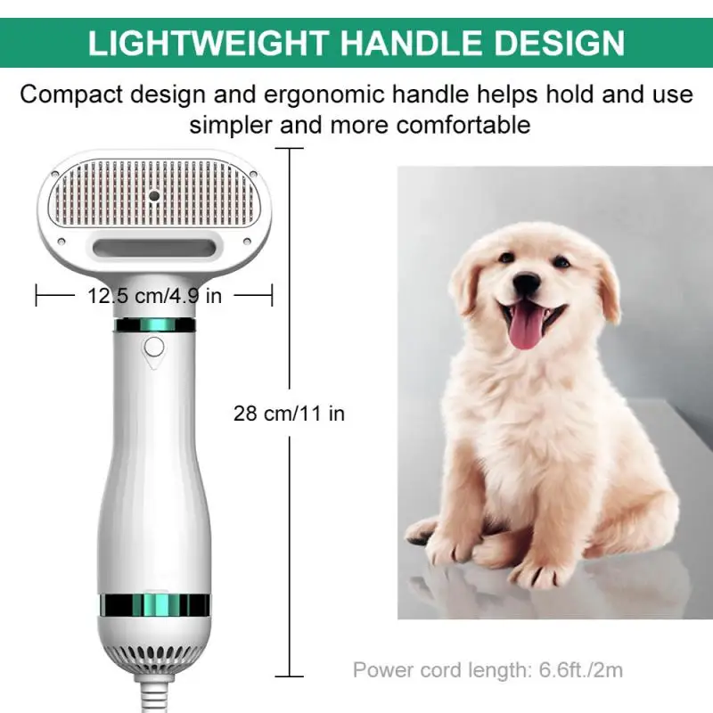 

Pet Hair Blowing Comb Dog Cat Hair Dryer Pet Grooming Supplies Massage Comb Temperature Drying 2 In 1 Portable Brush Drying