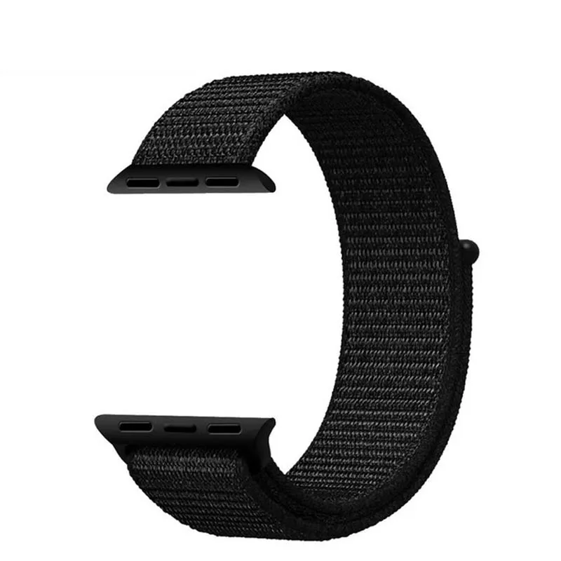 Dark black Для мужчин и женщин 38 мм 42 мм 40 мм 44 мм ремешок для apple watch серии 1 2 3 4 тканый нейлоновый ремешок для iWatch 4 цветной узор браслет - Цвет ремешка: Dark black
