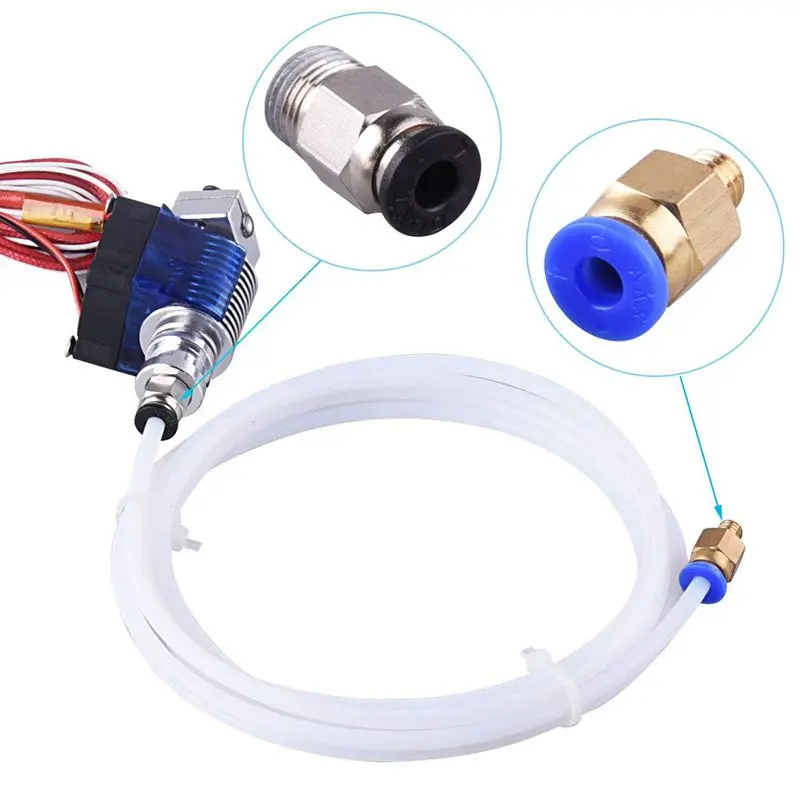 

Aokin 2M ID2mm X OD4mm PTFE Tube with PC4-M6 Pneumatic Fitting &PC4-M10 Straight Quick in Fitting for 3D Printer 1.75mm Filament