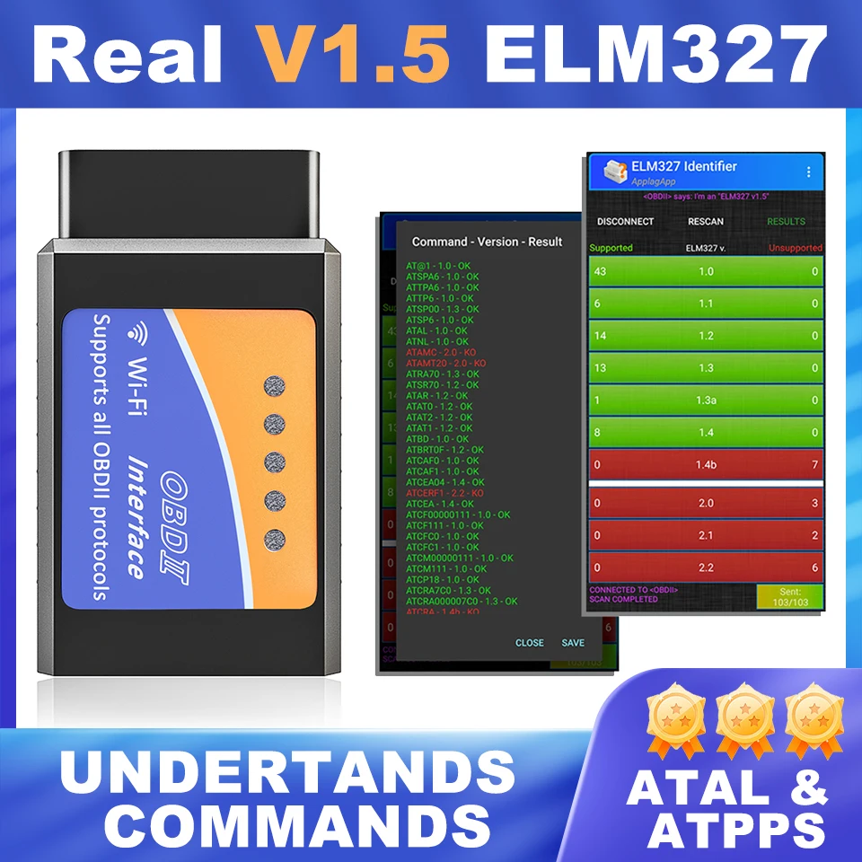 

Считыватель кодов ELM327 OBD2, инструмент для диагностики автомобиля, с Wi-Fi