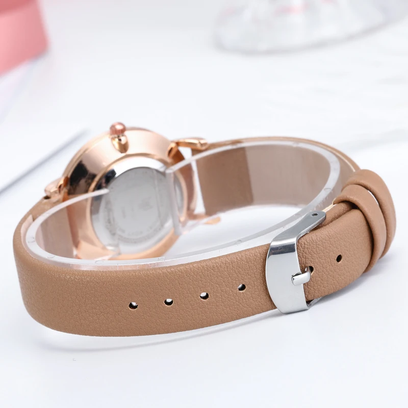 Simple Fashion Women's Luxury Leather Quartz WristWatch Golden Ladies Watch Women Dress relogio feminino masculino Black Clock | Наручные